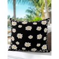 thumbnail image 6 of Outdoor Pillows Waterproof, Black Spring Floral Bedding Throw Pillows with Insert for Couch Sofa Bed, Daisy Flowers Elegant Farmhouse Art 16x16 Inch Pillowcases Decorative Patio Pillow Set of 1, 6 of 8