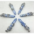 thumbnail image 2 of HOOUN 10pcs Natural Sodalite Stone Hexagonal Prism Healing Point Pendant DIY Necklace, 2 of 3