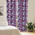 thumbnail image 3 of Ambesonne Ethnic 4-Panel Curtains, Elephants Geometric Motifs, 56"x84", Dark Pink Navy Blue, 3 of 4