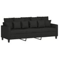 thumbnail image 2 of vidaXL 2 Piece Sofa Set with Cushions Black Fabric, 2 of 4