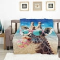 thumbnail image 3 of Gresahom Giraffe Fleece Blanket Gift for Adults and Kids Family Animal Funny Colorful Giraffe Blanket Super Soft Plush Flannel Throw Blanket for Couch Bed Sofa(60"x80"), 3 of 8