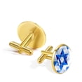 thumbnail image 3 of Flag of Israel Elegant Men's Cufflinks Set, for Formal Attire, Made of Stainless Steel, Ideal for Business Meetings and Special Occasions - Silver Jewelry for Men, 3 of 6