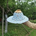 thumbnail image 1 of Ltdhehe 2 In 1 Portable Sun Hat Foldable Hand Fan Hat For Women Summer Flower Pattern Beach Hat For Travel Beach, 1 of 1