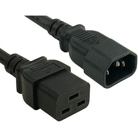 Cable Leader 3 ft 14 AWG 15A 250V Heavy Duty Power Cord Cable IEC320 C14 to IEC320 C19, UL Listed