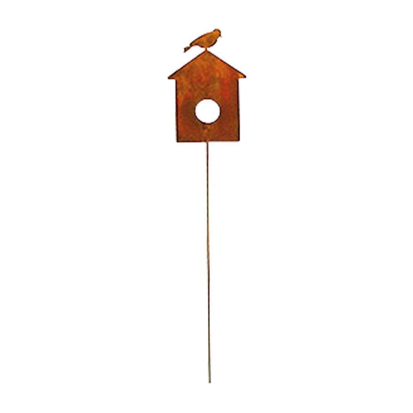 Village Wrought Iron RGS-99 Bird House Rusted Stake - image 4 of 4