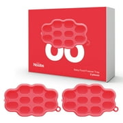 LoveNoobs Silicone Baby Food & Milk Freezer Tray, 100% Silicone, 10-Cup, 2-Pack, Red