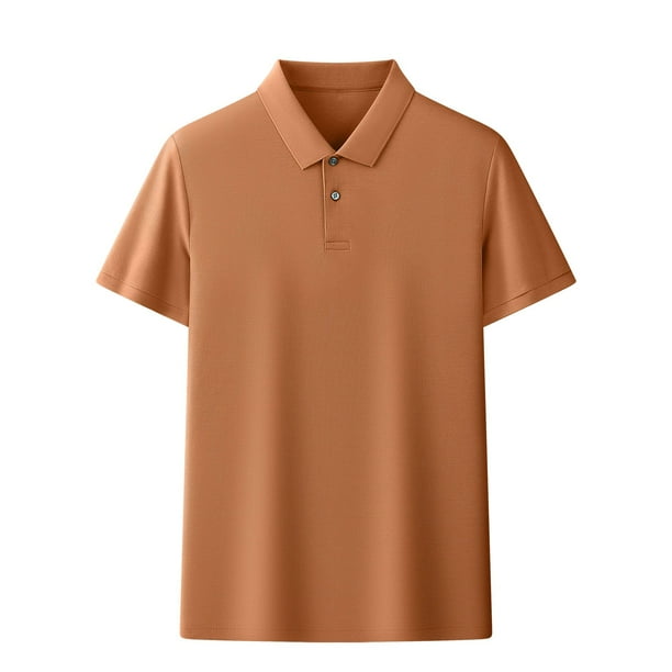 Vestido de Camiseta, Suelto Casual de Manga Corta Camisa de Solapa con Rayas, Cremallera de Punto Cuarto para Hombres