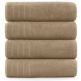 thumbnail image 5 of Dan River Bath Towel 30x60 pack of 4 Ultra Soft Quick Drying Large Cotton Towel - Tan, 5 of 9