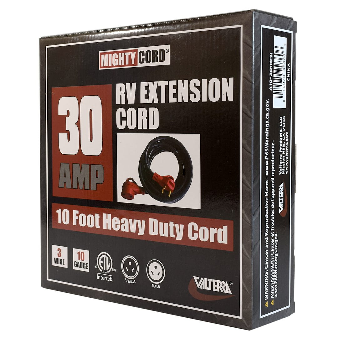 Valterra A10-3010EH Mighty Cord 30 Amp Extension Cord w/Handle - 10', Red