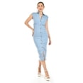thumbnail image 5 of Vestido denim sin manga Roman Fashion /Juvenil, 14356 (Mezclilla tono claro) azul CH, 5 of 5