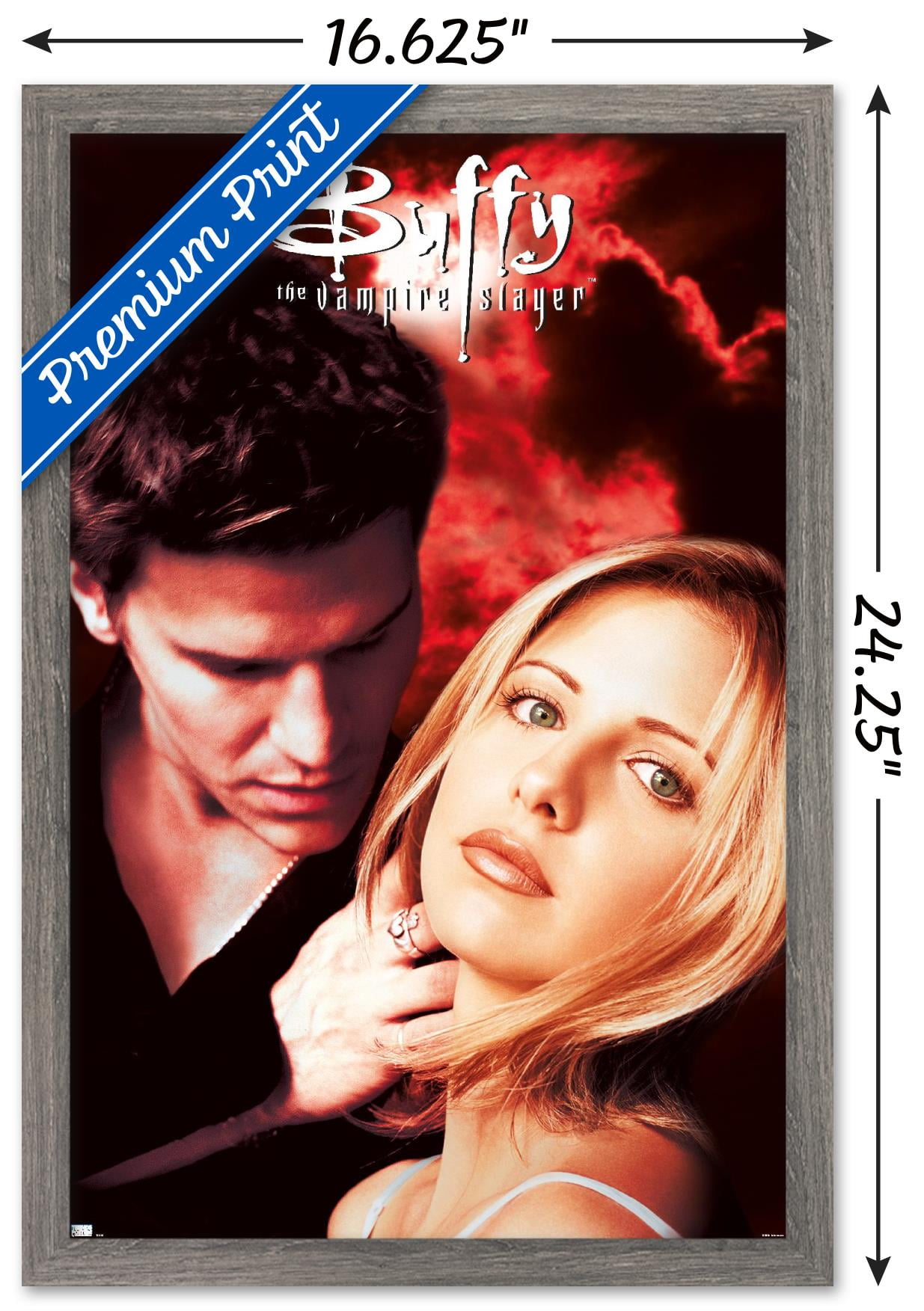 Buffy the Vampire Slayer - Season 2 One Sheet Wall Poster, 14.725" x 22.375", Framed