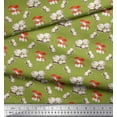 thumbnail image 3 of Soimoi Green Poly Georgette Fabric Mushroom Vegetable Fabric Prints By Yard 42 Inch Wide, 3 of 3