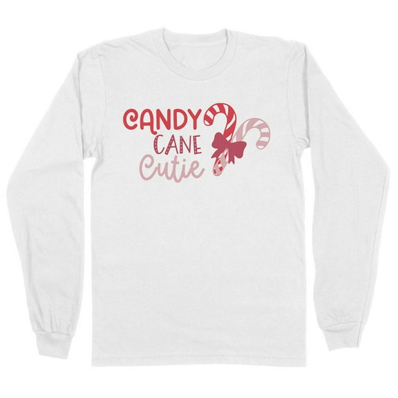 Candy Cane Cutie Long Sleeve Shirt Unisex Large White