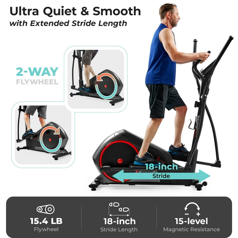 Sunny Health Fitness Full Body Elliptical Exercise Machine w 330LB Capactiy For Intense or Rehab Workout w Smart Bluetooth FREE SunnyFit App SF E323055 Walmart