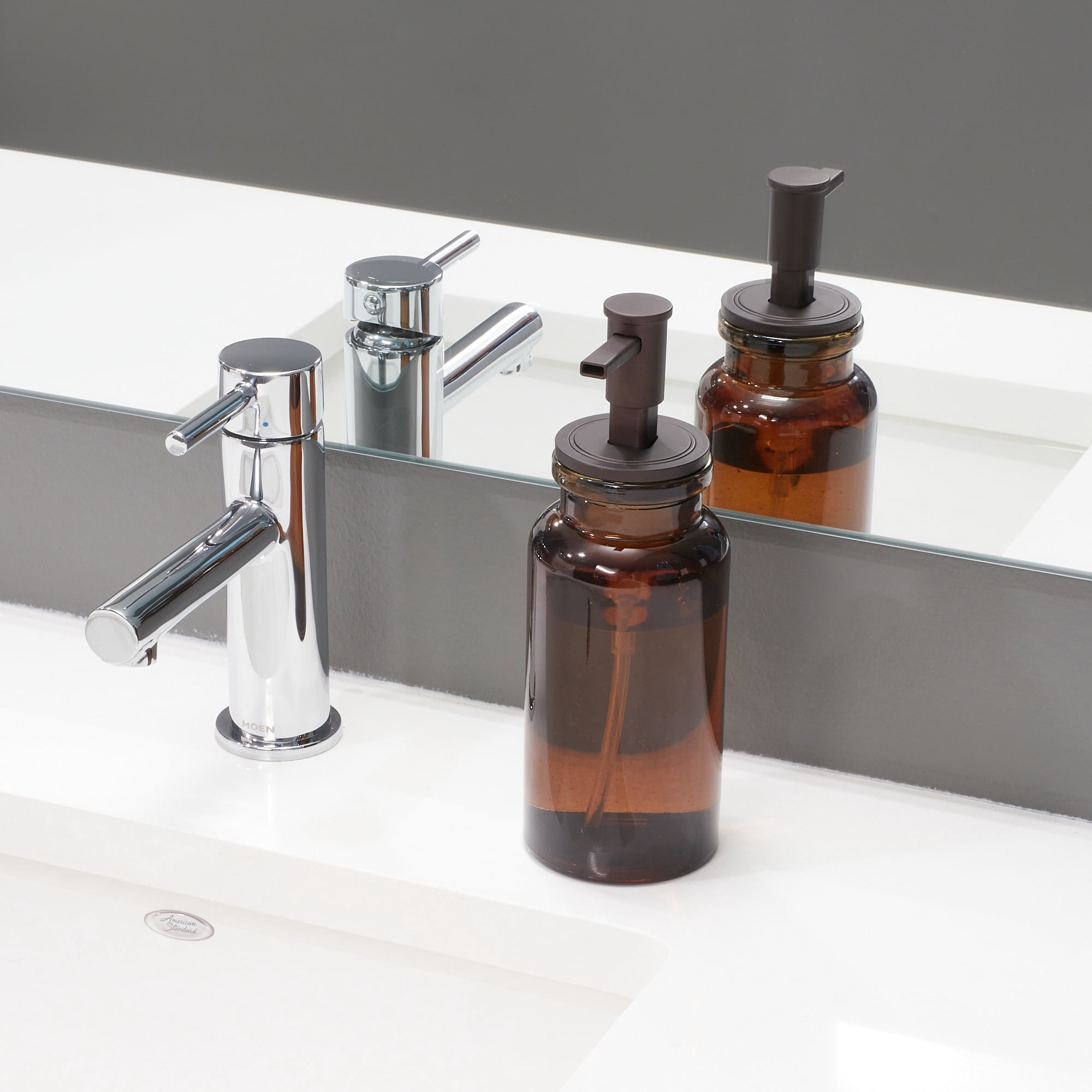Better Homes & Gardens Westport Bronze Recycled Glass Foaming Soap Dispenser, 3" x 3" x 8.3"