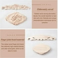 thumbnail image 2 of 4Pcs Flower Wood Carved Onlay Appliquewith 1Pc Oval Center Flower Long Applique Craft Unpainted Furniture Home Decor for Front Door Cabinet Decoration, 2 of 7