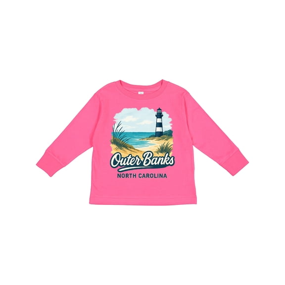 Inktastic Outer Banks North Carolina Beach Scene Boys or Girls Long Sleeve Toddler T-Shirt