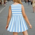 thumbnail image 6 of Ashirexll Summer Dresses for Teens, Girls Dresses Size 10-12, Girls' Summer Dress for 3-14 Casual Sleeveless Round Neck Dress Striped Style Waist Cinched Children's Dress, 6 of 7
