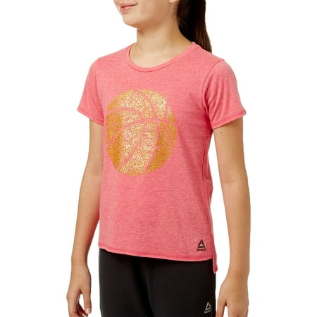 Reebok Girls' Heather Cotton Graphic T-Shirt