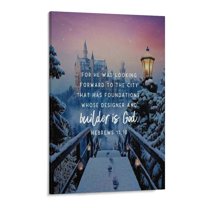 Inspirational Quotes Hebrews 11 10 Wall Art Bible Poetry Verses Framed Canvas Wall Art for Home Living Room Farmhouse Wall Decor Poster 11x17inch(28x43cm)