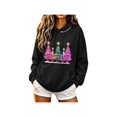 thumbnail image 3 of Zynoxe Hooded Sweatshirt Women with Kangaroo Pocket Drawstring Pullover Hoodie Realxed Long Sleeve Print Sweatshirts Fashionable Christmas Sweatshirts for Women #A Black S, 3 of 6