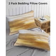 thumbnail image 3 of Yellow Beige Pillow Covers King Size 2 Pack, Modern Oil Painting Abstract Art Soft Bed Throw Pillowcases Breathable Cooling Long Lumbar Body Pillow Sham Cover for Bed Sofa 20''x36'', 3 of 7