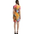 thumbnail image 2 of Women Casual Tie Dye Crewneck Short Sleeve Pockets Swing T-Shirt Dress, 2 of 3