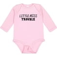 thumbnail image 3 of Inktastic Little Miss Trouble Girls Long Sleeve Baby Bodysuit, 3 of 5