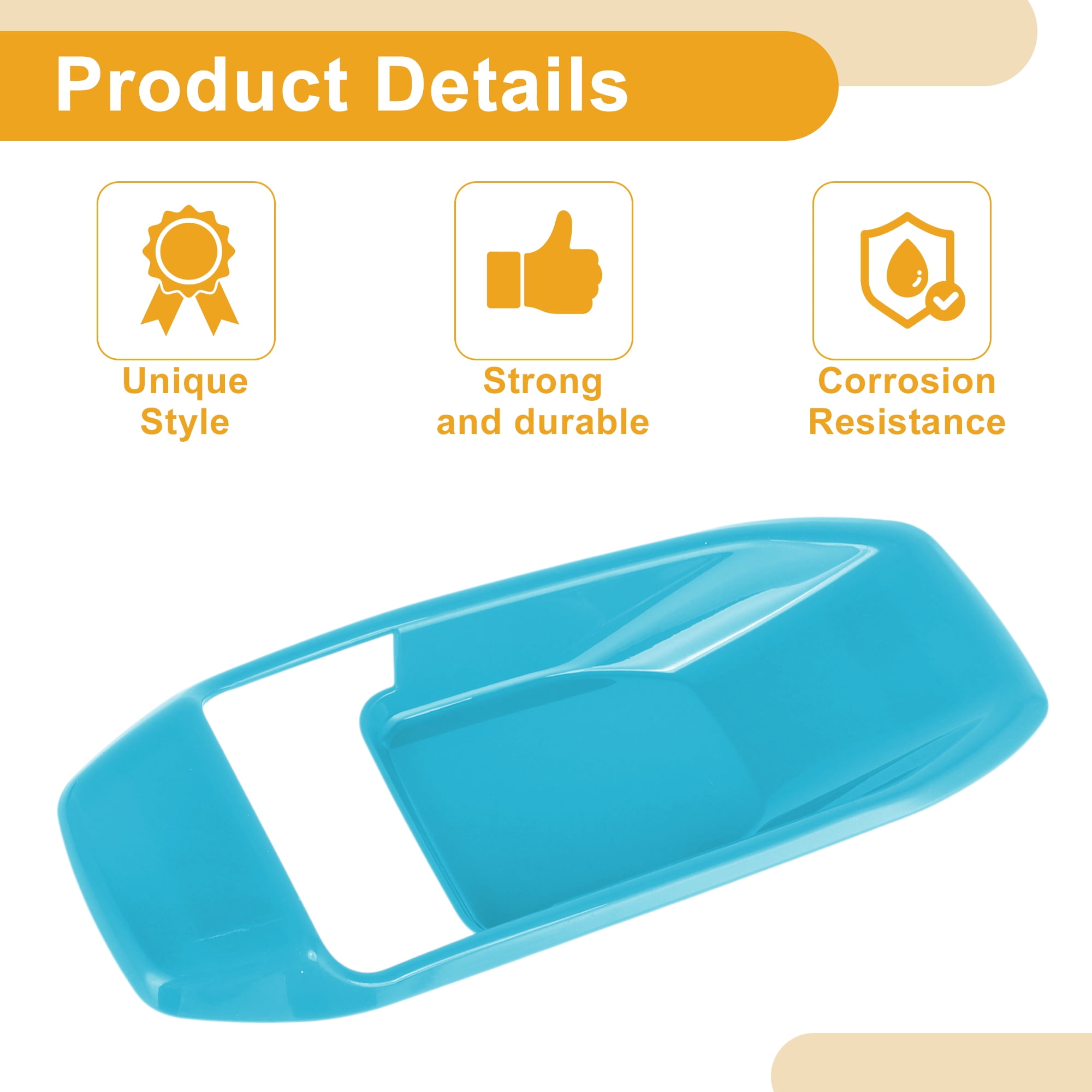 Interior Door Handle Bowl Cover Trim for Jeep Wrangler Gladiator JT 2DR 2018-2024 Inner Door Handle Decoration Frame Trim Light Blue ABS 2 Pcs
