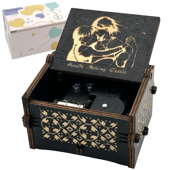 Caja de música Pursuestar Howl Moving Castle, madera vintage