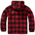 thumbnail image 2 of BRANDIT INDIVIDUAL WEAR Adult Male Hooded Fleece Full Zip Jacket, Color: Red Black Ch, Size: L, 2 of 7