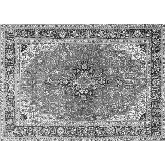 Ahgly Company Indoor Rectangle Medallion Gray Traditional Area Rugs, 3' x 5'