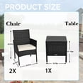 thumbnail image 6 of DIMAR GARDEN 3 Pieces Outdoor Rattan Patio Conversation Set, Black, 6 of 6