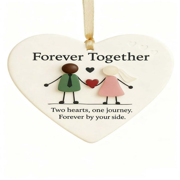 Heart-Shaped Sea Glass Decor For Couples,Anniversary Wedding Romantic Hanging Ornaments for Wife Husband Girlfriend Boyfriend,Winter Holiday Decor,Valentines Decorations,Gifts for Couples