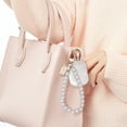 thumbnail image 5 of Cute AirPod Pro 2 Case with Pearl Wrist Chain Bling Marble Design for Women and Girls, 5 of 5