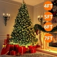 thumbnail image 5 of Noble 4/5/6/7FT Spruce Artificial Green Hinged Christmas Tree With LED Lights Bushy, 5 of 19