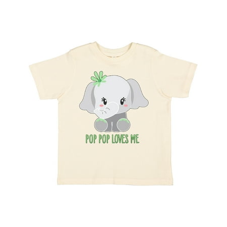 

Inktastic Pop Pop Loves Me- Cute Elephant Gift Toddler Boy or Toddler Girl T-Shirt