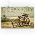 thumbnail image 3 of Ocean City, Maryland, Bicycles and Beach Scene (16x24 Giclee Gallery Art Print, Vivid Textured Wall Decor), 3 of 3