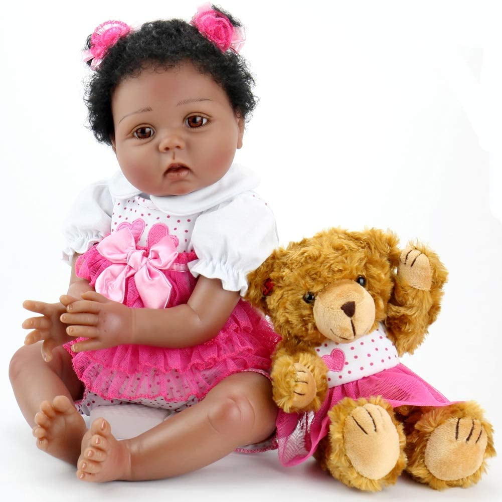 18 inch Girl Dolls Baby Bears Reborn Kids Toy Birthday Holiday Gift For Children