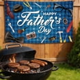 thumbnail image 3 of Voguly Happy Father's Day Banner Blue Plaid Party Decoration 5×3Ft, 3 of 5