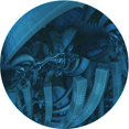 thumbnail image 1 of Ahgly Company Machine Washable Indoor Round Transitional Deep-Sea Blue Area Rugs, 8' Round, 1 of 7