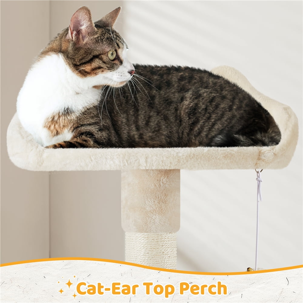 Yaheetech 53.5'' Multilevel Cat Tree Condo with Scratching Post, Beige