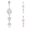 thumbnail image 2 of Navel Ring Rhinestone Decorative Body Piercing Jewelry Belly Button Ring, 2 of 8