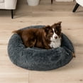 thumbnail image 2 of PetAmi Calming Dog Bed for Small Medium Dog Cat, Round Donut Dog Bed Washable, Fluffy Faux Fur Plush Cuddler Pet Kitten Cushion Bed, Anti-Slip, Fits up to 45 lbs, 30 inch, Dark Gray, 2 of 9