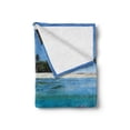 thumbnail image 2 of Central America Soft Flannel Fleece Throw Blanket, Underwater and Above View with a Beach and a Coral Reef with Exotic Fish, Cozy Plush for Indoor and Outdoor Use, 50" x 60", Multicolor, by Ambesonne, 2 of 6
