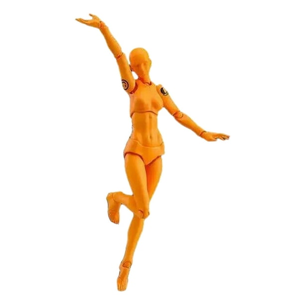 Methold Muñeca Kun hecha a mano con articulaciones móviles, elección de regalo, juguetes cognitivos científicos para niños, estilo único pinturas mujer naranja