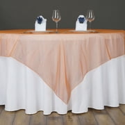 BalsaCircle Table Cover Overlays 90" x 90" Sheer Orange Square Organza Indoor Outdoor Decorations Wedding Table Parties Events Supplies