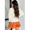 thumbnail image 3 of Women's Beige Pumpkin Embroidered Ribbed Sweater - Perfect for Thanksgiving and Halloween | [ZhiHiMeRi] | L, 3 of 5