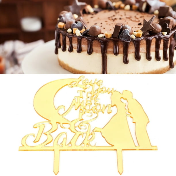 Cake Topper, Gâteau Acrylique Respectueux de l'Environnement Topper Cake  Pics Doux Non-Cake Décorations Matériau Acrylique pour Accessoire de Gâteau  