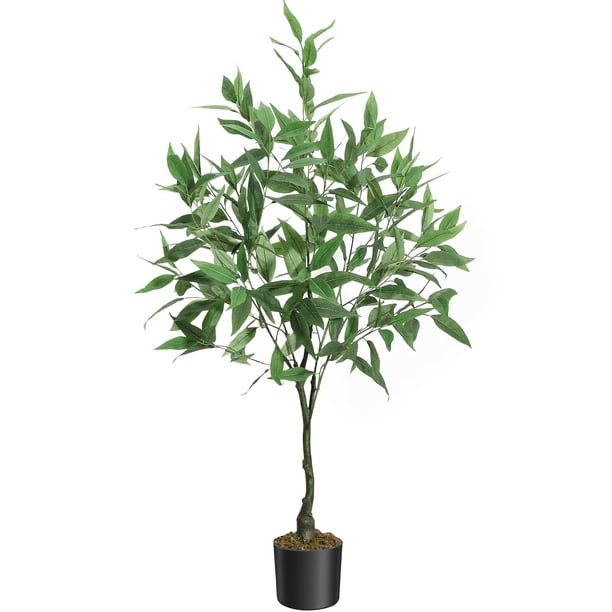QinaQin Árbol artificial de eucalipto con hojas de seda realistas, planta decorativa para interior o exterior, ideal para sala, oficina, entrada o porche